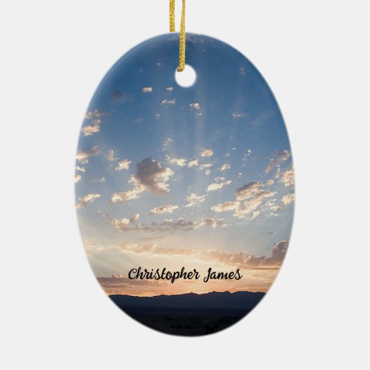 Sunset Sky Personalisiert Keramik Ornament (Hinten)