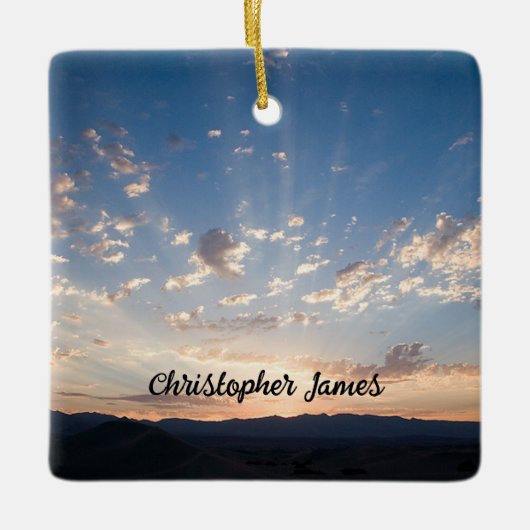 Sunset Sky Personalisiert Keramikornament (Vorderseite)