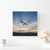 Sunset Sky Personalisiert Quadratische Wanduhr (Zuhause)
