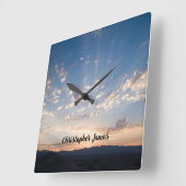 Sunset Sky Personalisiert Quadratische Wanduhr (Winkel)