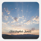 Sunset Sky Personalisiert Quadratischer Aufkleber (Vorderseite)