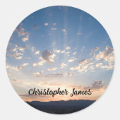 Sunset Sky Personalisiert Runder Aufkleber (Vorderseite)