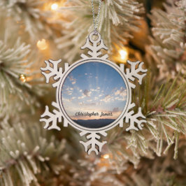 Sunset Sky Personalisiert Schneeflocken Zinn-Ornament