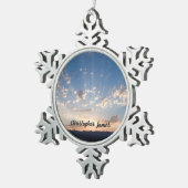 Sunset Sky Personalisiert Schneeflocken Zinn-Ornament (Rechts)