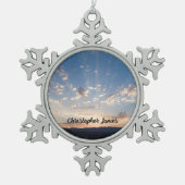 Sunset Sky Personalisiert Schneeflocken Zinn-Ornament (Vorderseite)