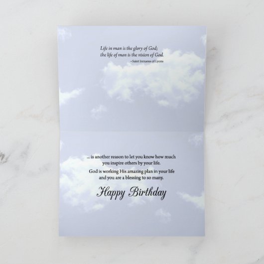 Sunset Sky Religious Birthday Karte (Innenseite)