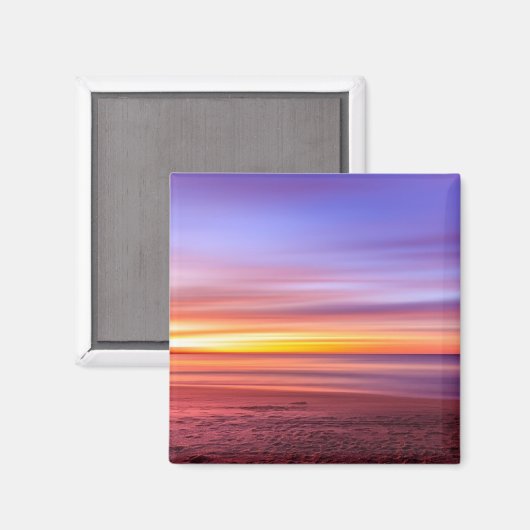 Sunset Sky über Strand und Meer Magnet (Vorderseite/Rückseite)