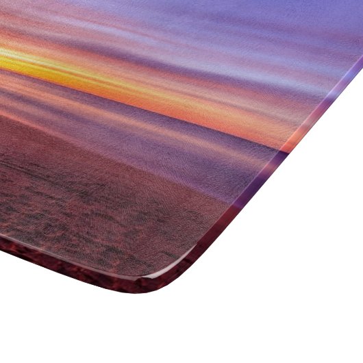 Sunset Sky über Strand und Meer Schneidebrett (Ecke)