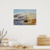 Sunset Sky Watercolor Painting Poster (Küche)