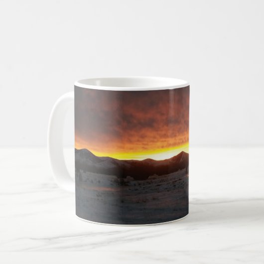 Sunset Snow Mug Kaffeetasse (Vorderseite Links)