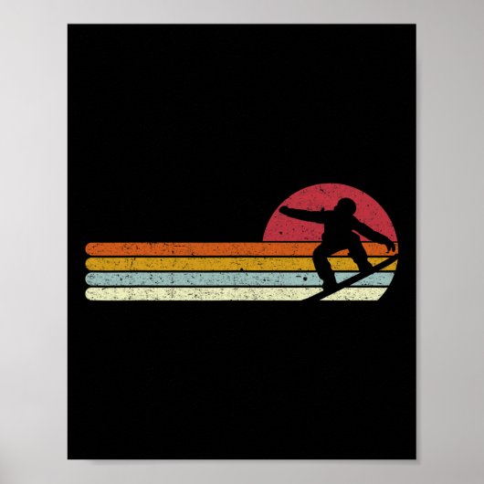 Sunset Snowboarder Snow Boarding Snowboarder Poster (Vorne)