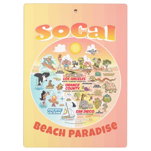 Sunset SoCal Klemmbrett (Rückseite)