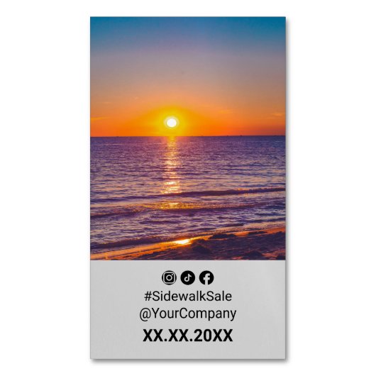 Sunset Social Media - Portrait Layout Promo Magnet (Vorderseite Vertikal)