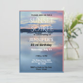 Sunset Soiree Geburtstagsfeier Einladung (Stehend Vorderseite)