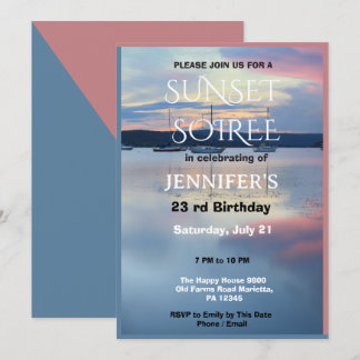 Sunset Soiree Geburtstagsfeier  Einladung