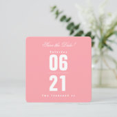 Sunset Solid Pink Wedding|Save the Date (Stehend Vorderseite)