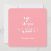 Sunset Solid Pink Wedding|Save the Date (Rückseite)