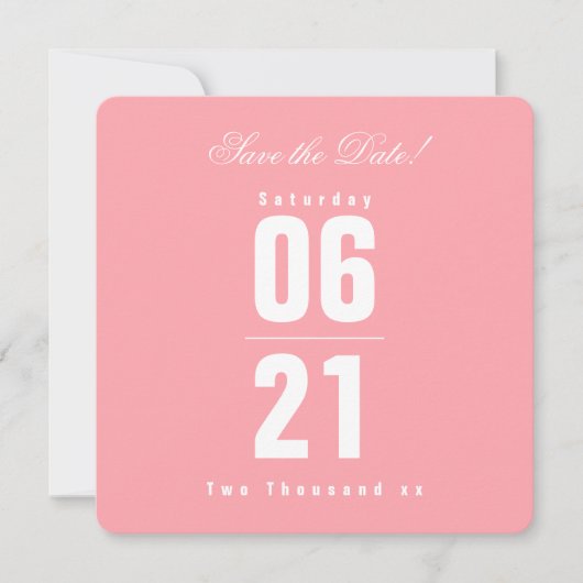 Sunset Solid Pink Wedding|Save the Date (Vorderseite)