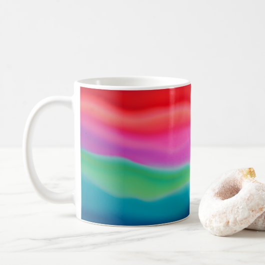 "Sunset Sorbet" Abstrakte Kunst Kaffeetasse (Mit Donut)