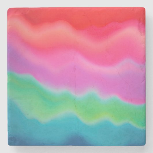 "Sunset Sorbet" Abstrakte Kunst Steinuntersetzer (Vorderseite)