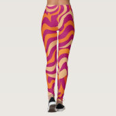 Sunset Splash Wavy Lines Leggings (Rückseite)