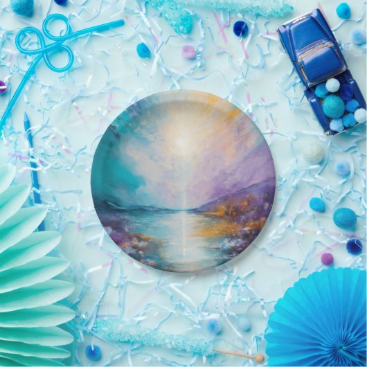 "Sunset Splendor: Luminous Sky Paper Teller" Pappteller (Party)