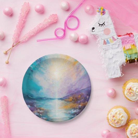 "Sunset Splendor: Luminous Sky Paper Teller" Pappteller (Party)