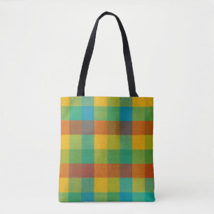 Sunset Squares - farbenfrohe, karierte Muster Tasc Tasche