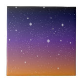 Sunset Starry Night Sky Fliese (Vorderseite)