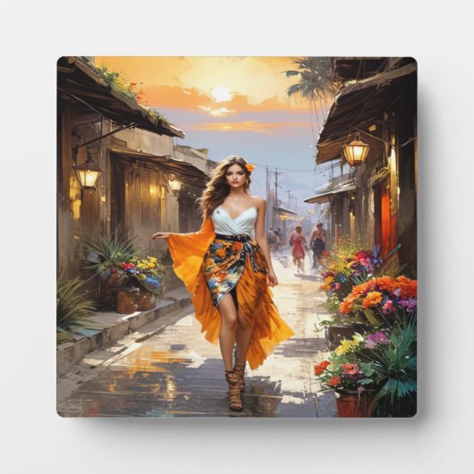 Sunset Street Fashion Fotoplatte (Vorderseite)