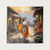 Sunset Street Fashion Wandteppich (Vorderseite)