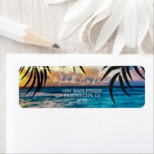 Sunset String Lights Beach Address Label (Insitu)
