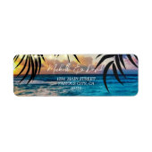 Sunset String Lights Beach Address Label (Vorne)