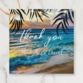 Sunset String Lights Beach Geschenkanhänger (Vorderseite)