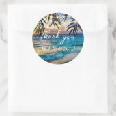 Sunset String Lights Beach Runder Aufkleber (Tasche)