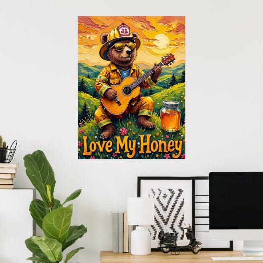 Sunset Strums: Bärental-Serenade Poster (Heimbüro)