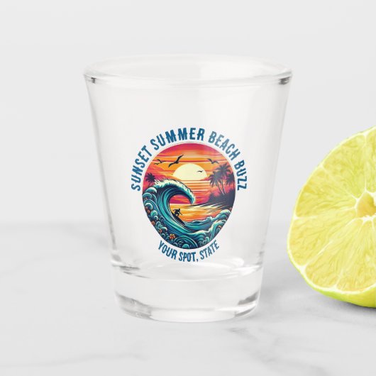 Sunset Summer Beach Buzz- Schnapsglas (Vorderseite)