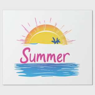Sunset Summer Beach Illustration Geschenkpapier