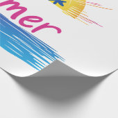 Sunset Summer Beach Illustration Geschenkpapier (Ecke)
