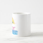 Sunset Summer Beach Illustration Kaffeetasse (Mittel)