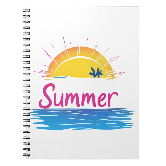 Sunset Summer Beach Illustration Notizblock (Vorderseite)