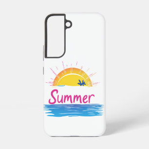 Sunset Summer Beach Illustration Samsung Galaxy Hülle