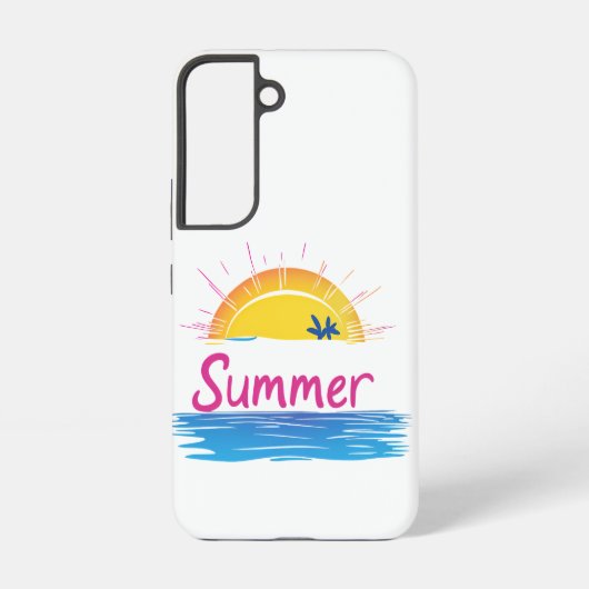 Sunset Summer Beach Illustration Samsung Galaxy Hülle (Rückseite)