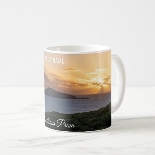 Sunset Summer Ocean Nature Landscape Foto Kaffeetasse (VorderseiteRechts)