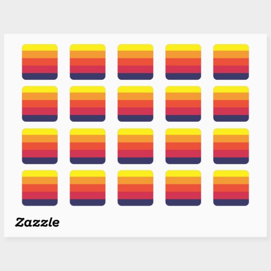 Sunset Summer Square Stickers (Blatt)