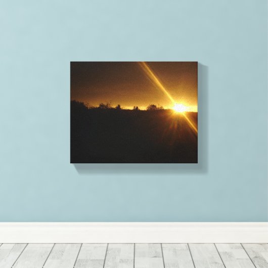 Sunset Sunflash Leinwanddruck (Insitu (Holzboden))