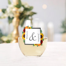 Sunset Sunflower Rose Floral Wedding