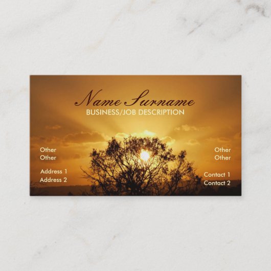 Sunset Sunray Business Card Visitenkarte (Vorderseite)