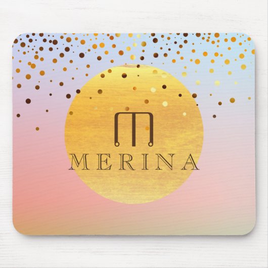 Sunset Sunrise Confetti Glitzer Moon Mousepad (Vorne)