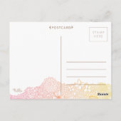 Sunset Sunrise Garden Szene Künstler Korallenpfirs Postkarte (Rückseite)